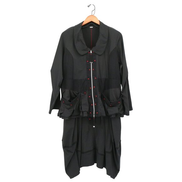 Adc Dresses & Skirts - ADC Lagenlook Art to Wear Mixed Media 2 Pc Lantern Dress Jacket Set Black 12 14